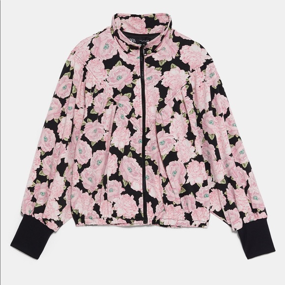 ZARA Floral Print Bomber Jacket - Picture 8 of 8